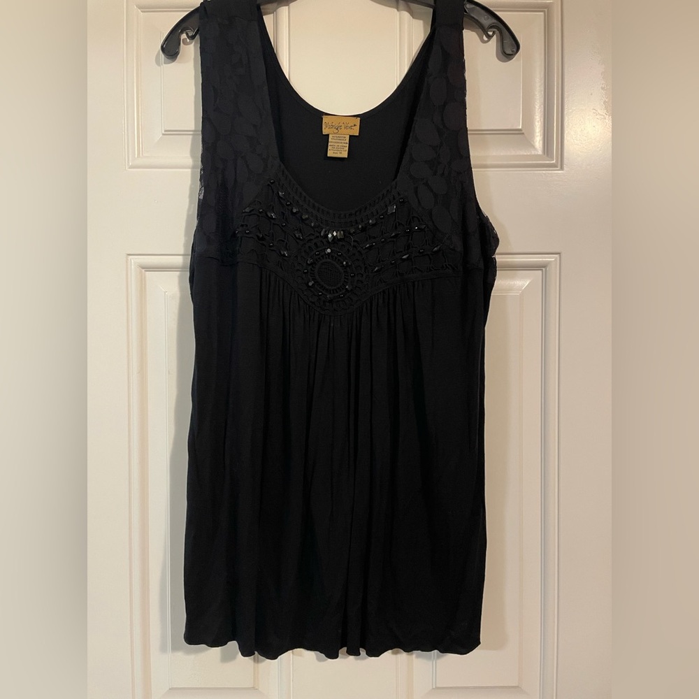 Black Lace Tank Top